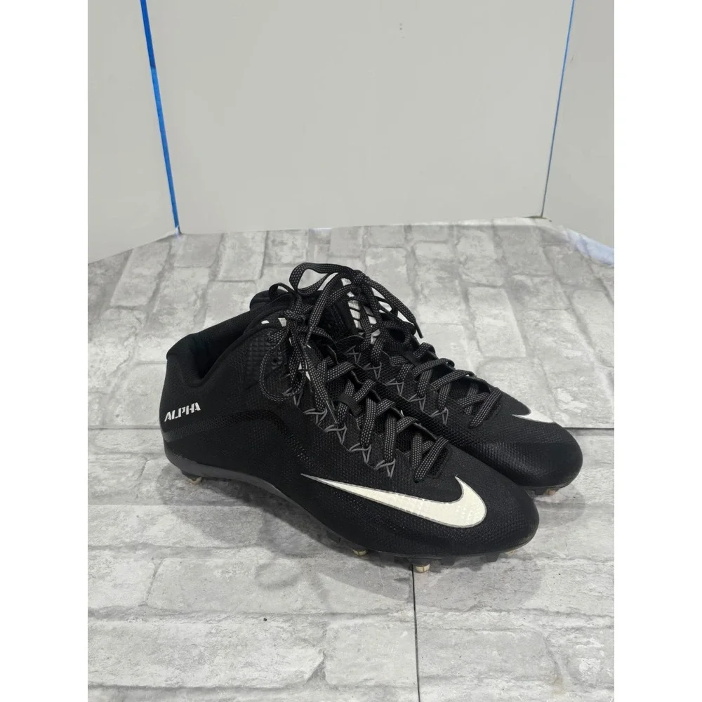 Nike Black ‎ Alpha Pro 2 II Mid 3/4 D Football Cleats 719932-010 Men's Size 13